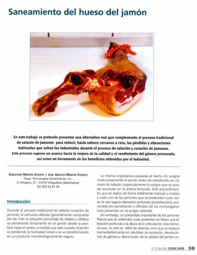 Saneamiento del hueso del jamón