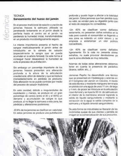 Saneamiento del hueso del jamón