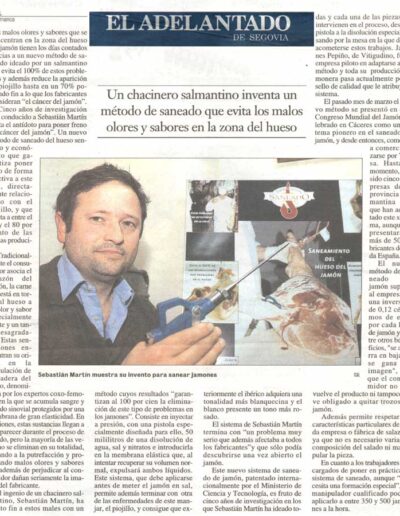 Un chacinero salmantino inventa un método de saneado que evita los malos olores y sabores en la zona del hueso