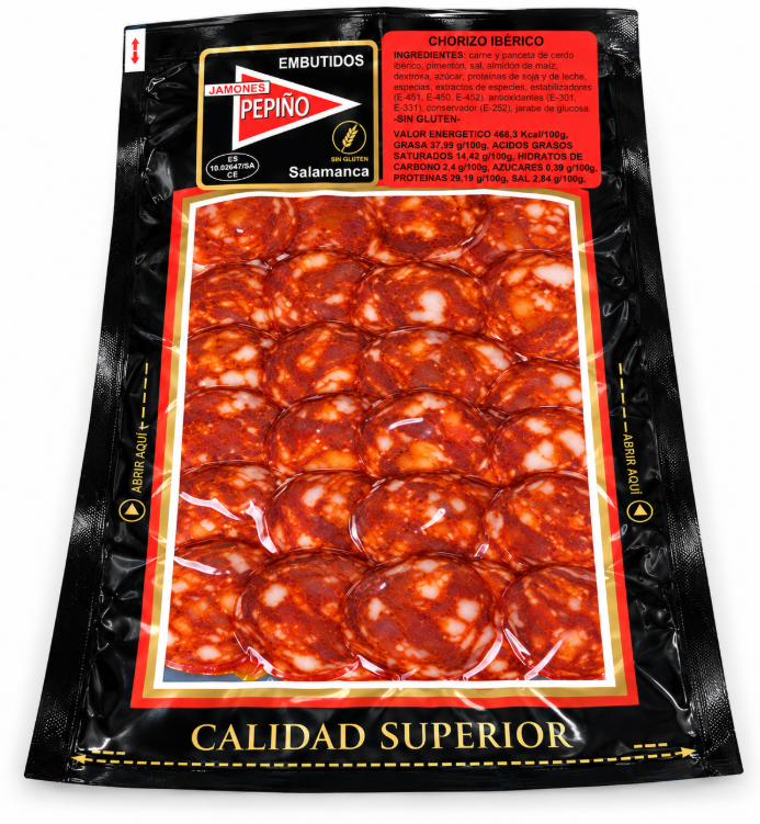Chorizo ibérico vela grande lonchas