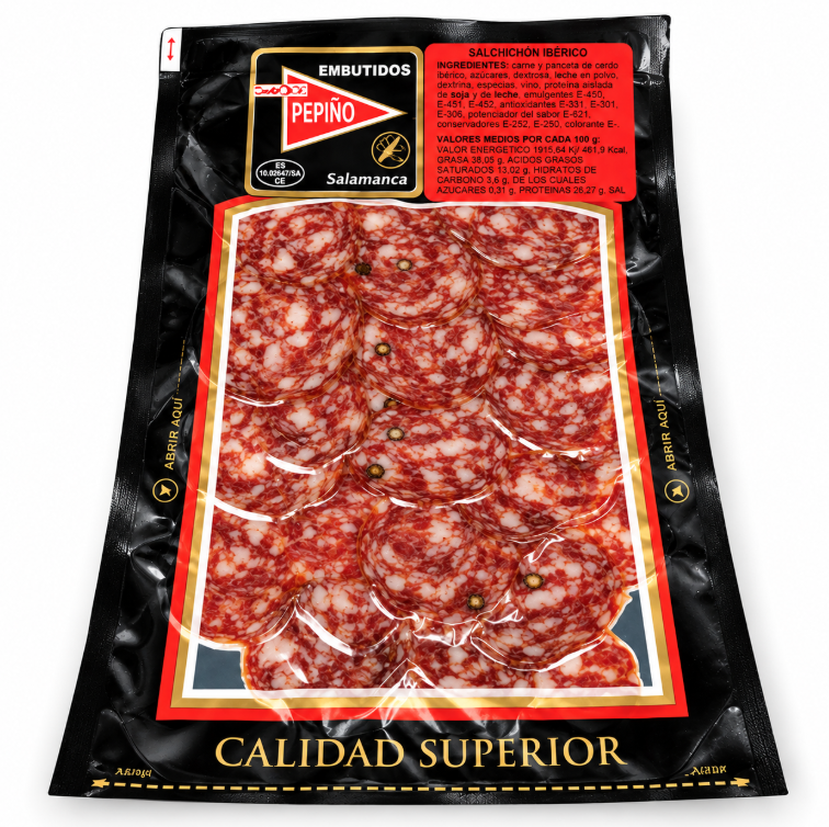 Salchichón ibérico vela grande lonchas