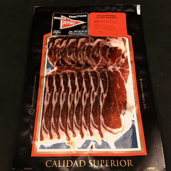 Sobre lonchas de paleta superior Solera etiqueta Oro
