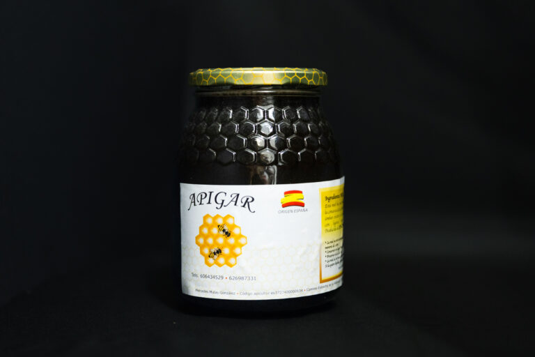 Bote de miel pura artesana marca Apigar