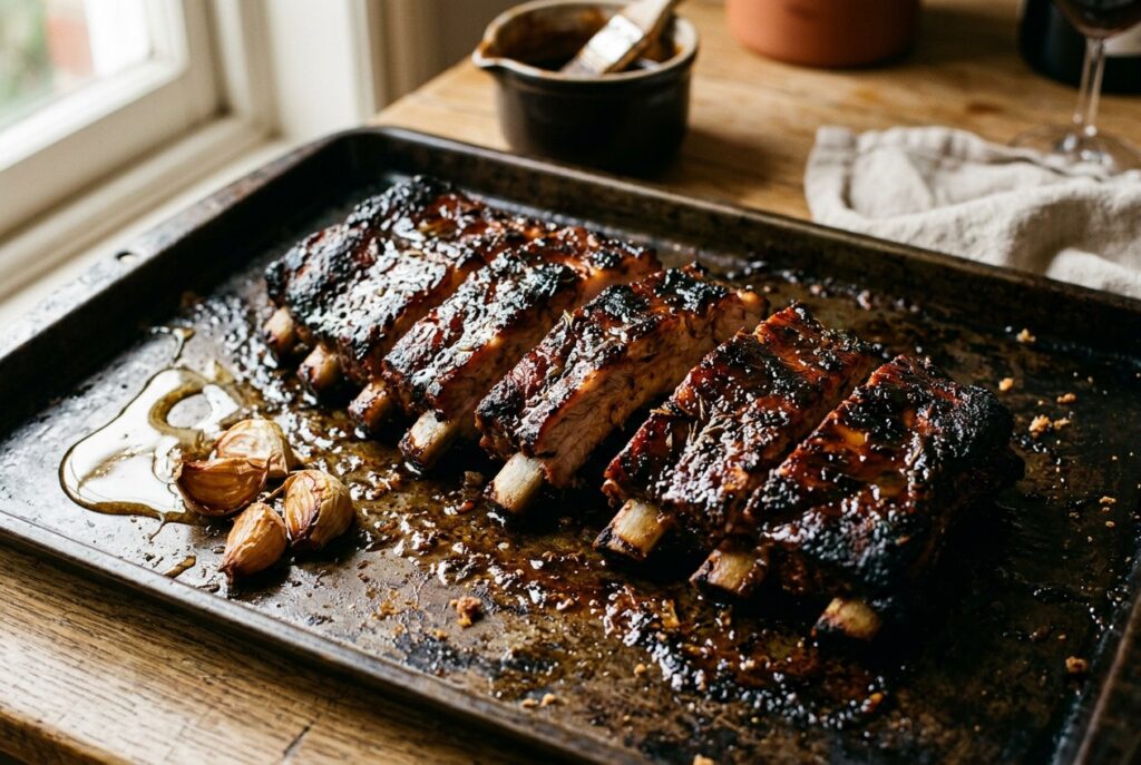 Costillas de cerdo Duroc al horno con miel y pimentón