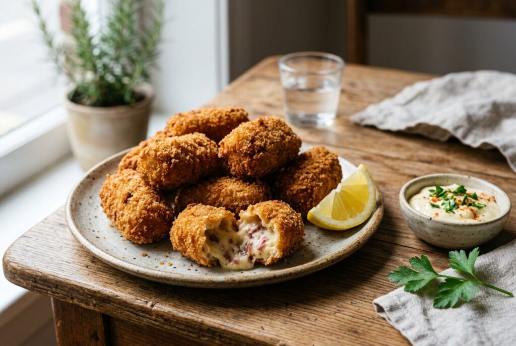 Croquetas caseras de jamón Gran Reserva, cremosas por dentro