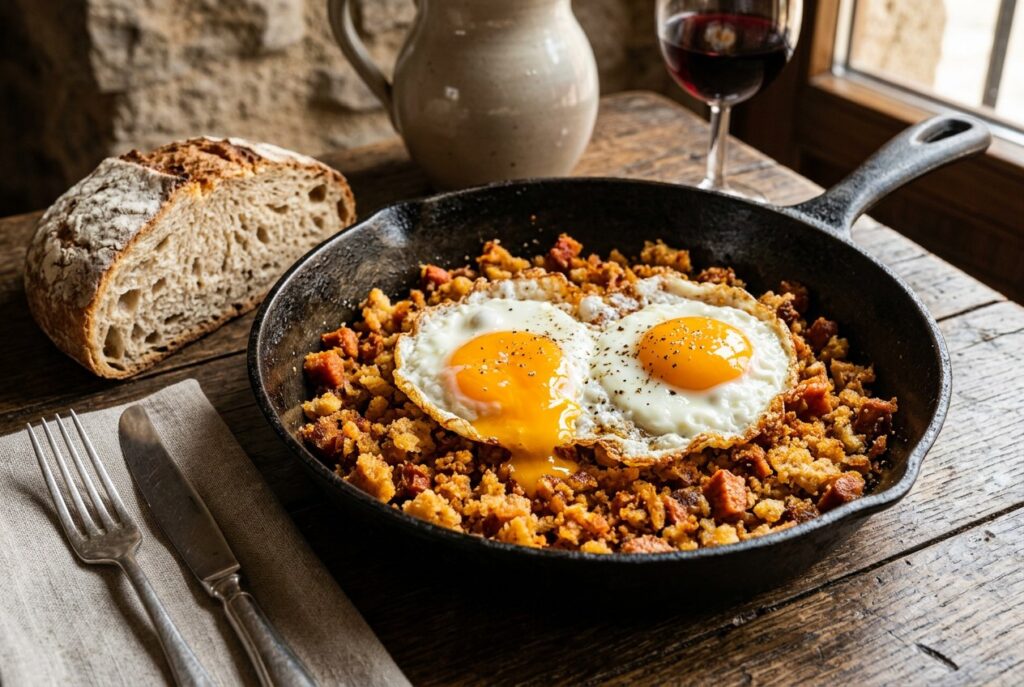 Farinato con huevos fritos, el plato salmantino por excelencia