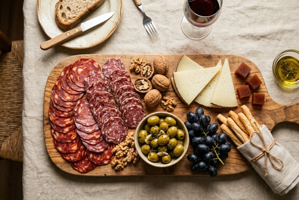 Tabla de ibéricos de bellota con queso: cómo montarla y servirla